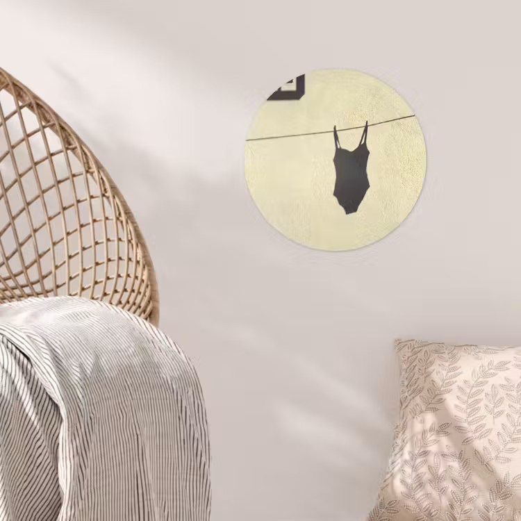 Behangcirkel - Badpak - Schaduw - Muur - Zomer - Minimalistisch — 5