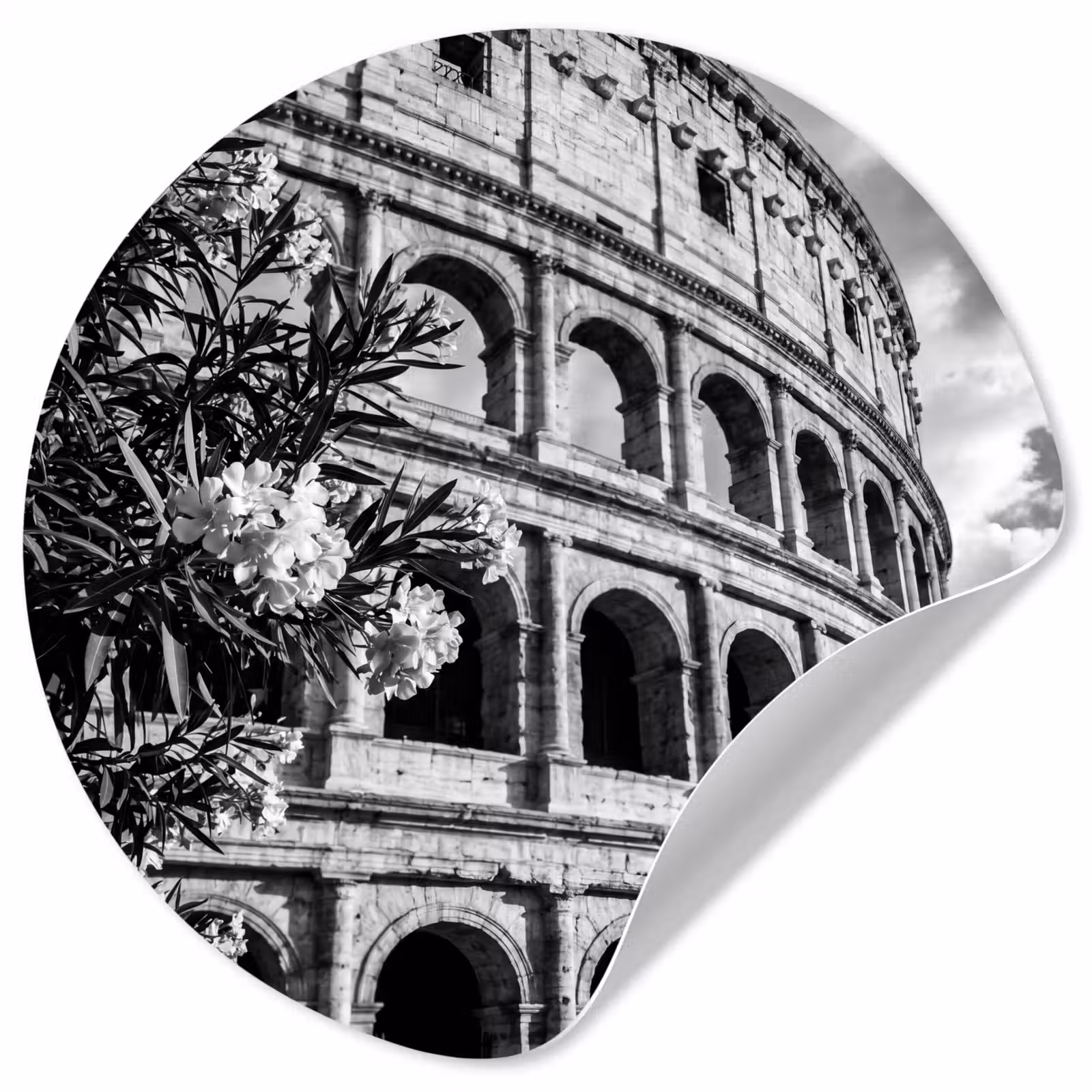 Behangcirkel - Architectuur - Colosseum - Rome - Historisch - Zwart-wit — 1