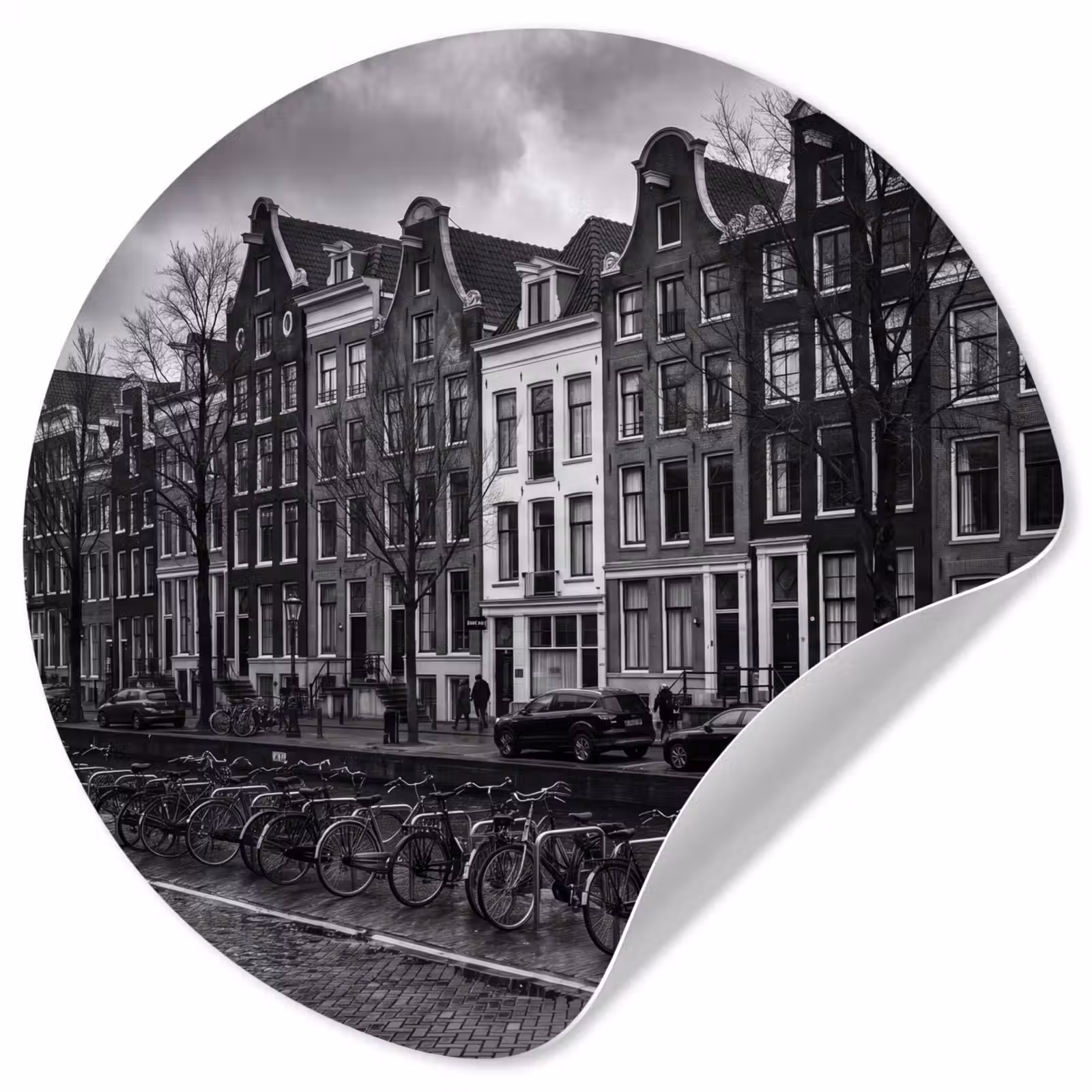 Behangcirkel - Huis - Gracht - Amsterdam - Architectuur - Zwart-wit — 1