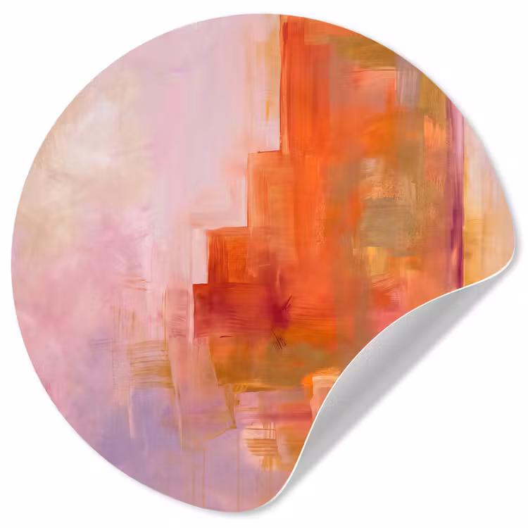 Behangcirkel - Abstract - Borstelstreken - Kunst - Paars - Goud — 1