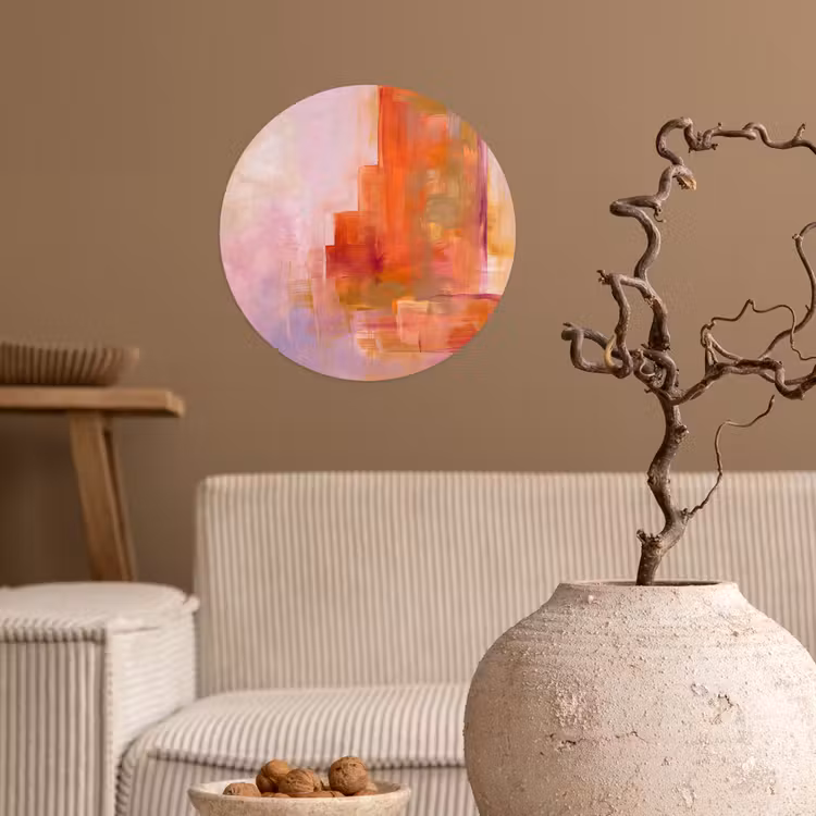 Behangcirkel - Abstract - Borstelstreken - Kunst - Paars - Goud — 2