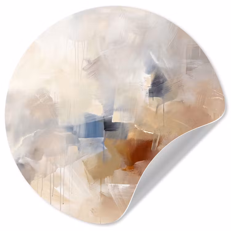 Behangcirkel - Abstract - Borstelstreken - Modern - Beige - Kunst — 1