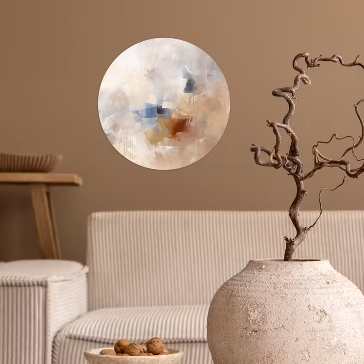 Behangcirkel - Abstract - Borstelstreken - Modern - Beige - Kunst — 2