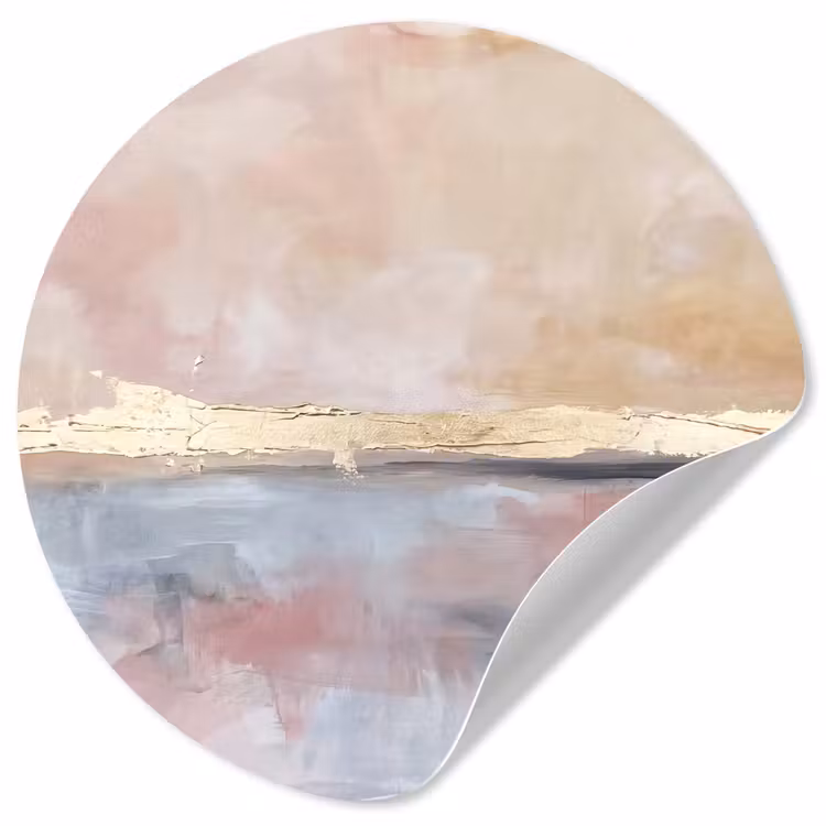 Behangcirkel - Abstract - Horizontaal - Kunst - Roze - Goud — 1