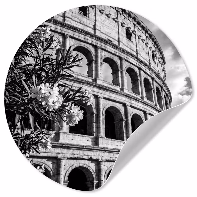 Behangcirkel - Architectuur - Colosseum - Rome - Historisch - Zwart-wit — 1
