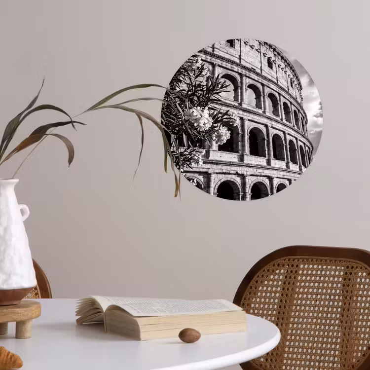 Behangcirkel - Architectuur - Colosseum - Rome - Historisch - Zwart-wit — 4