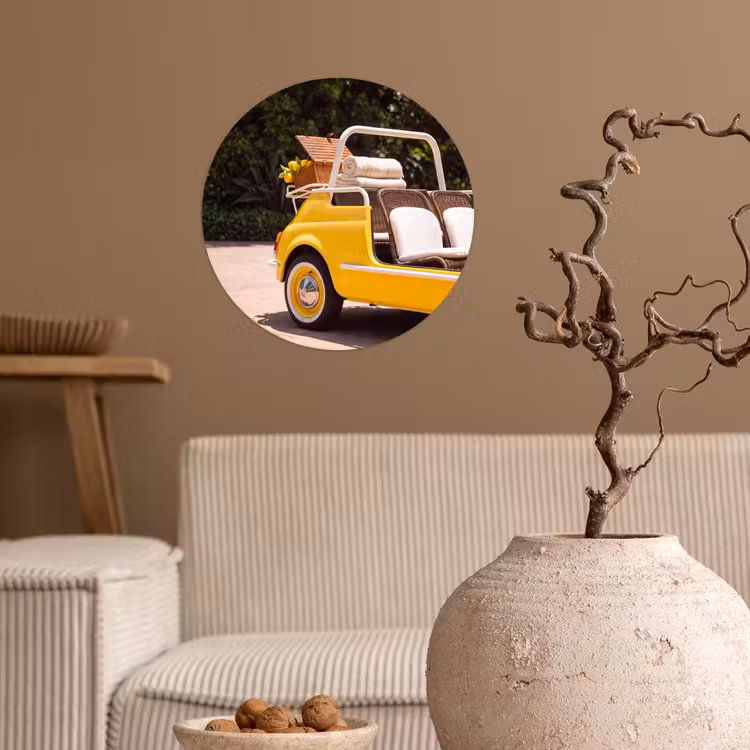 Behangcirkel - Auto - Picknick - Zomer - Geel — 2