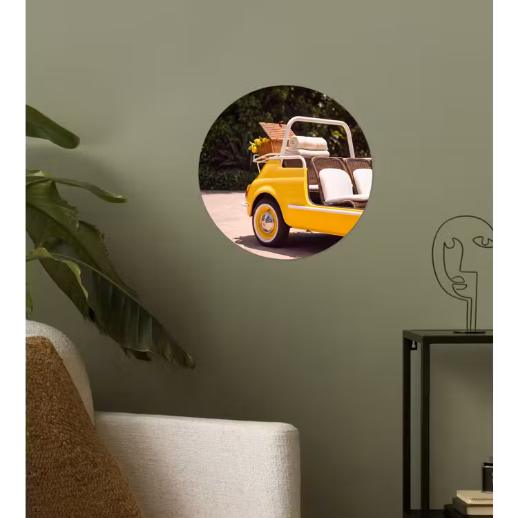 Behangcirkel - Auto - Picknick - Zomer - Geel — 3