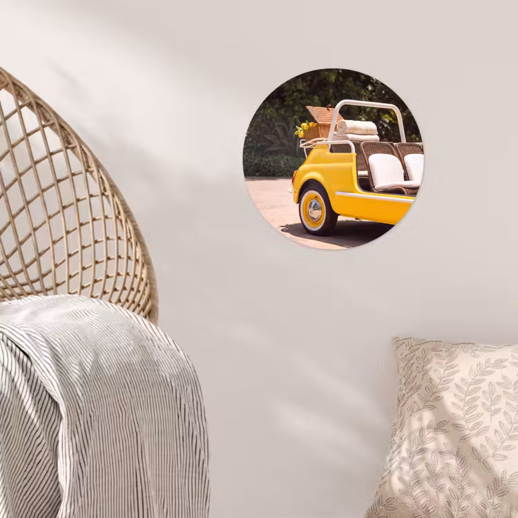 Behangcirkel - Auto - Picknick - Zomer - Geel — 5