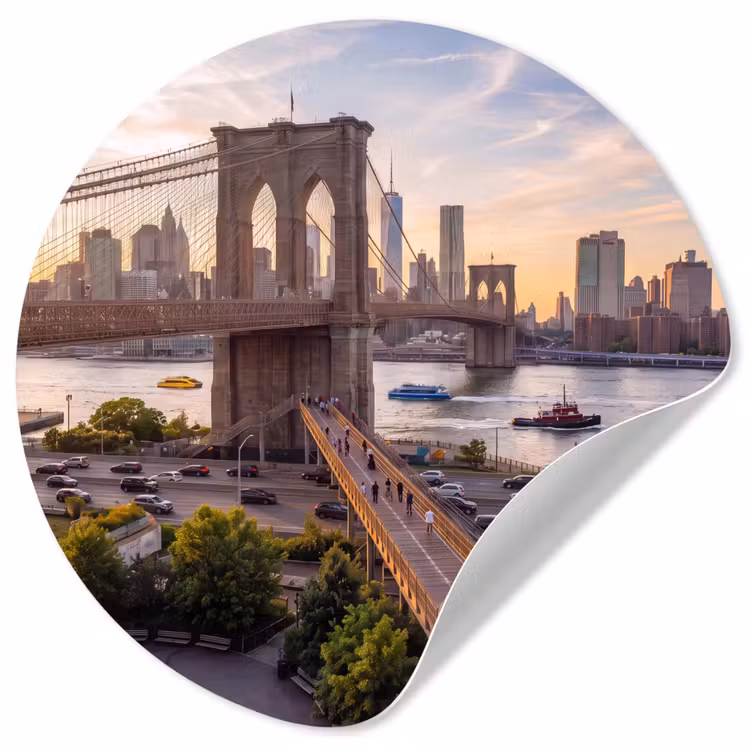 Behangcirkel - Brug - Rivier - Stad - Zonsondergang - Architectuur — 1