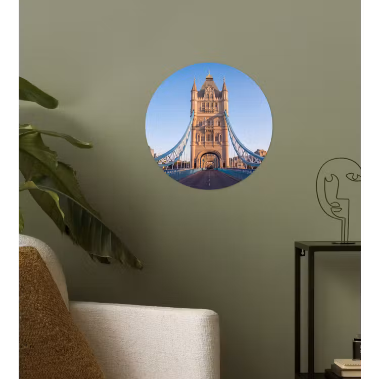 Behangcirkel - Brug - Toren - Architectuur - Klassiek - Blauw — 3