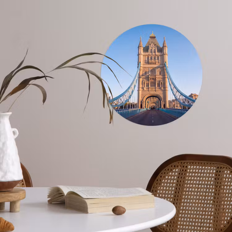 Behangcirkel - Brug - Toren - Architectuur - Klassiek - Blauw — 4