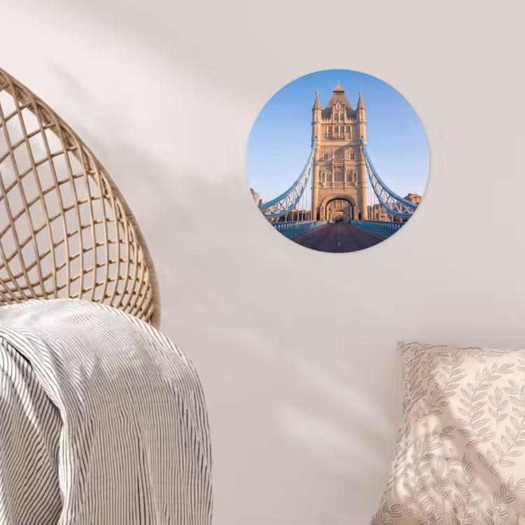Behangcirkel - Brug - Toren - Architectuur - Klassiek - Blauw — 5