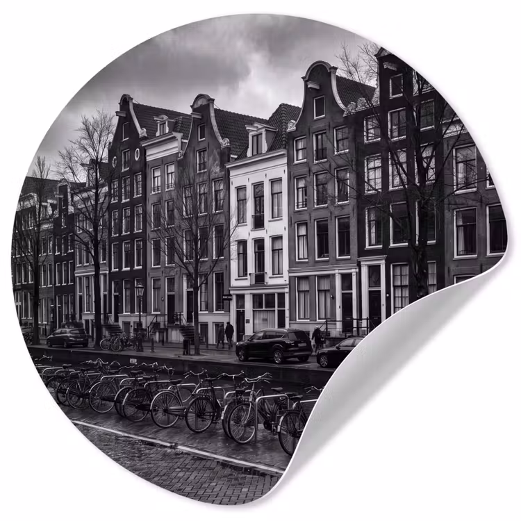 Behangcirkel - Huis - Gracht - Amsterdam - Architectuur - Zwart-wit — 1