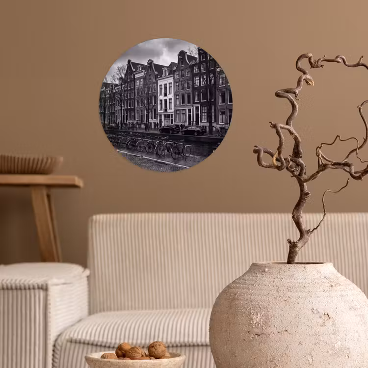 Behangcirkel - Huis - Gracht - Amsterdam - Architectuur - Zwart-wit — 2