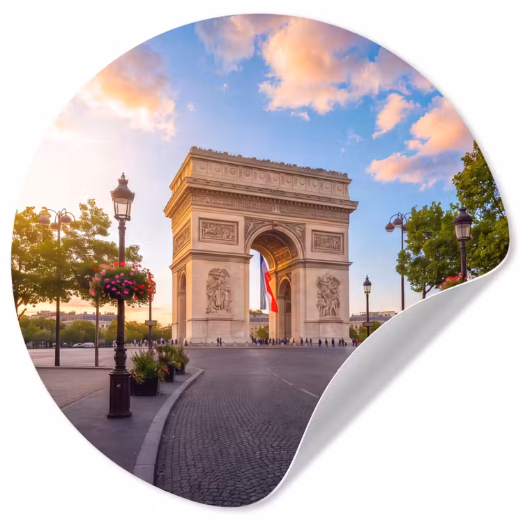 Behangcirkel - Monument - Parijs - Zonsondergang - Architectuur - Goud — 1