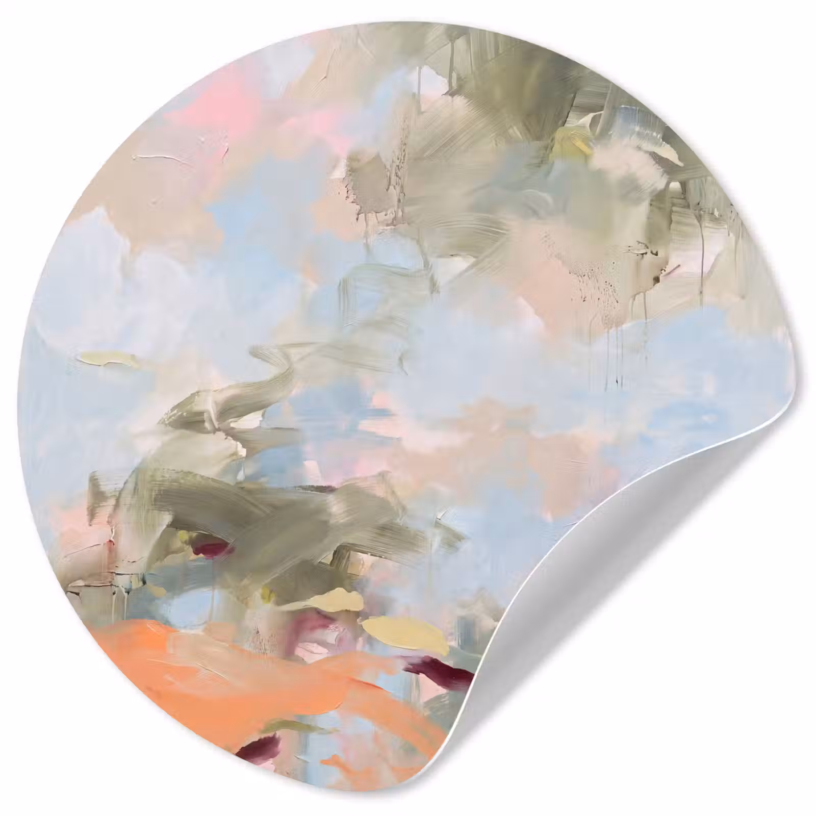 Behangcirkel - Abstract - Borstelstreken - Kunst - Modern - Pastel — 1