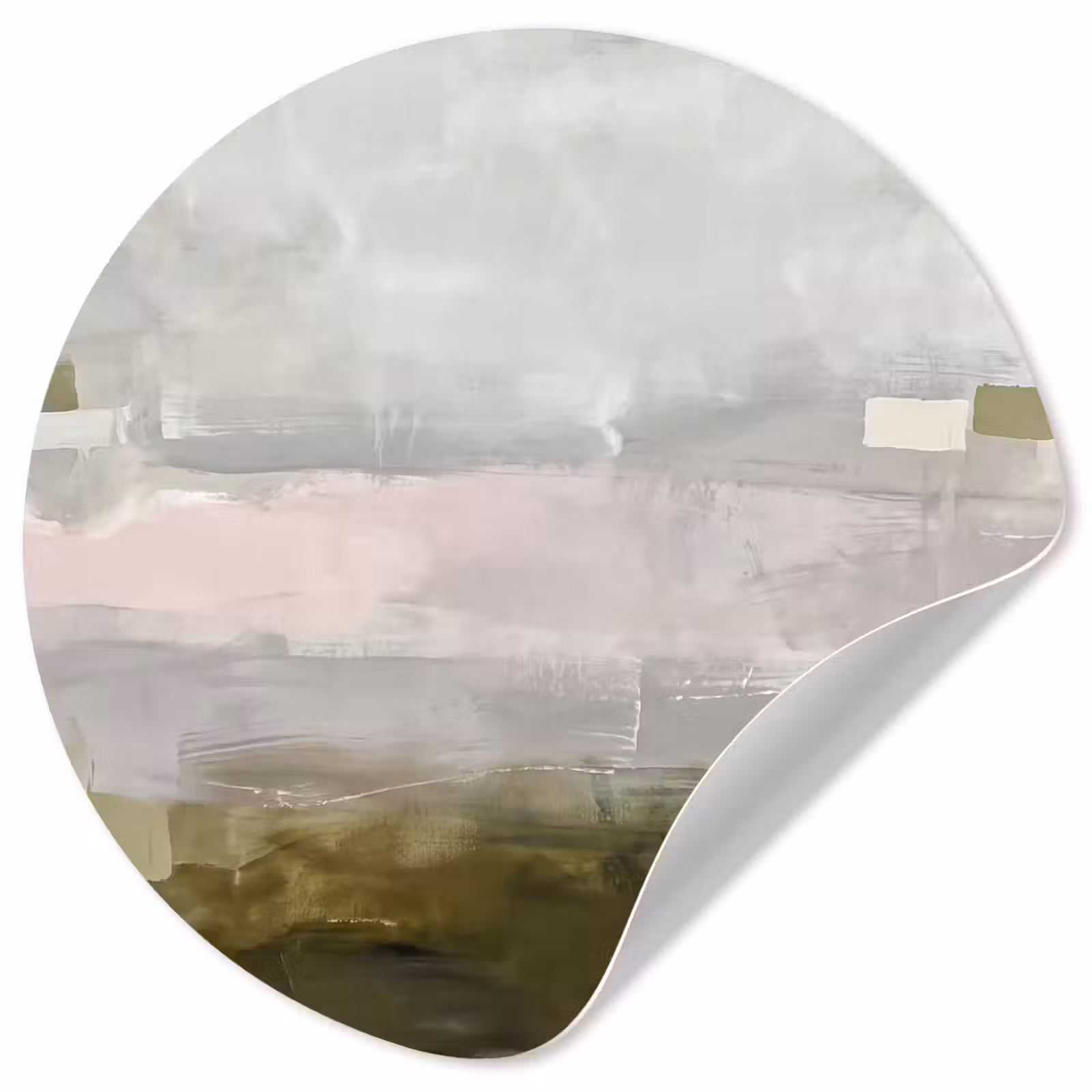 Behangcirkel - Abstract - Gelaagd - Kunst - Modern - Grijs-Groen — 1