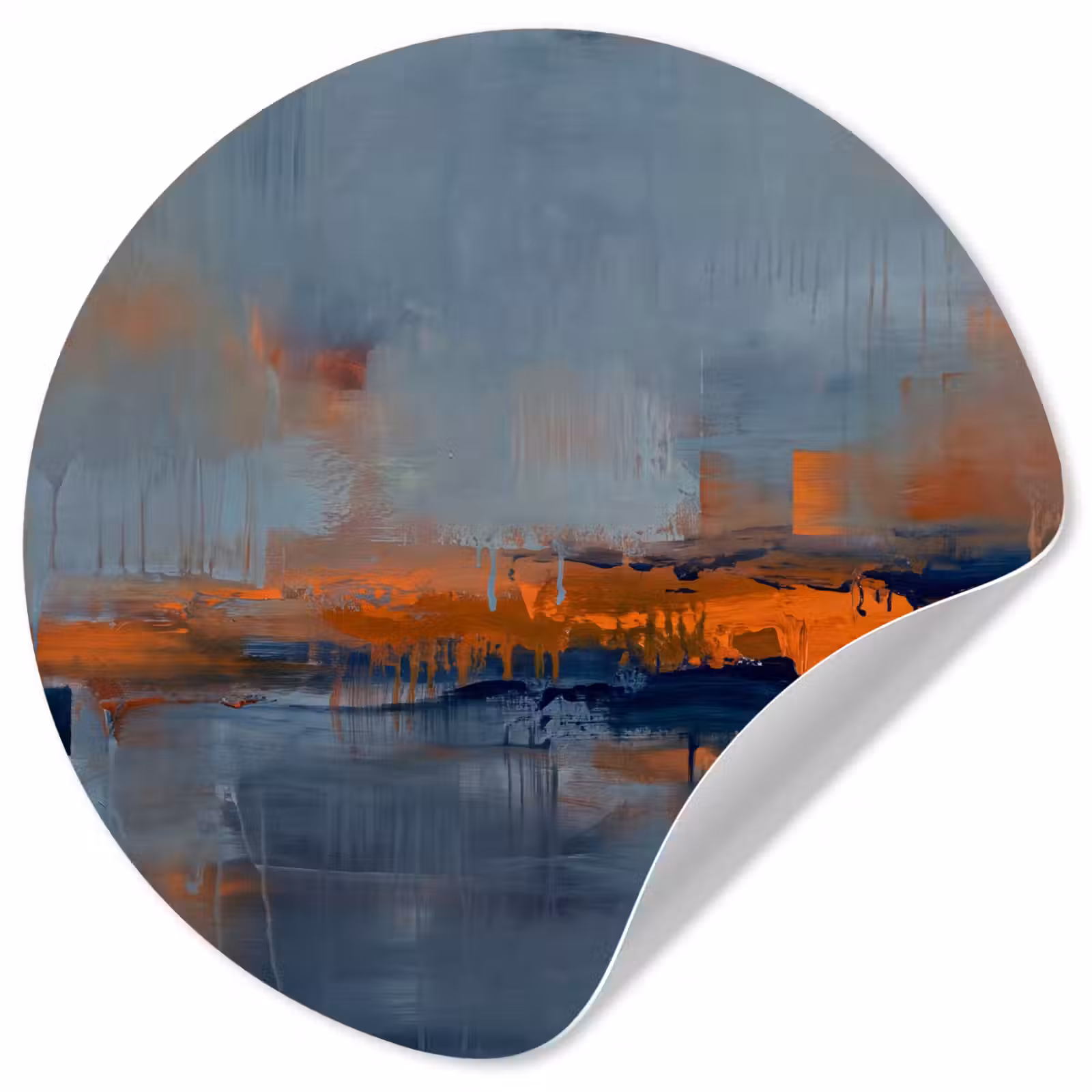 Behangcirkel - Abstract - Kleuren - Modern - Oranje - Grijs — 1