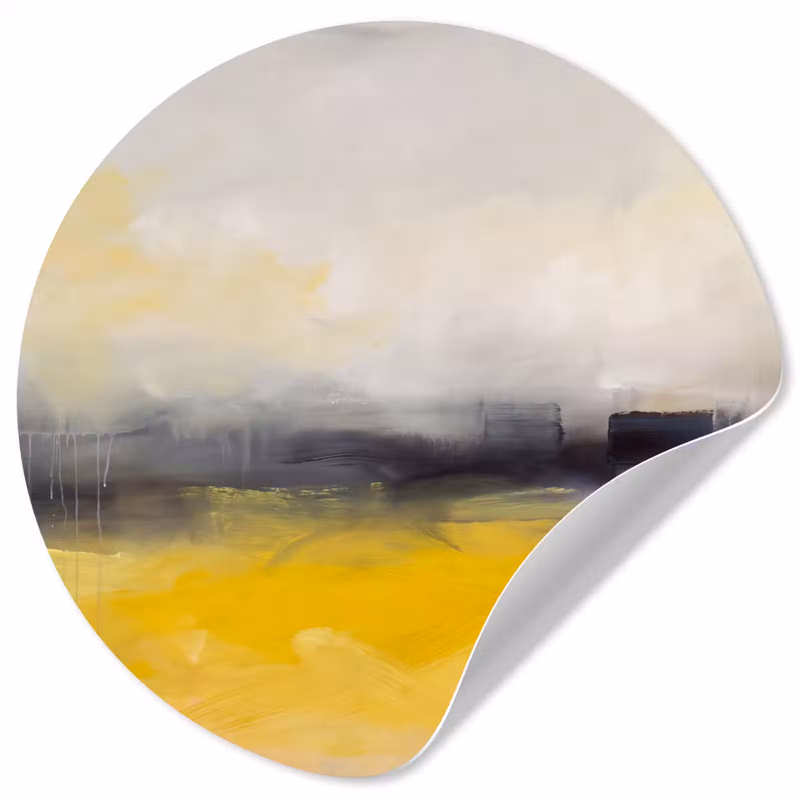 Behangcirkel - Abstract - Landschap - Modern - Geel — 1
