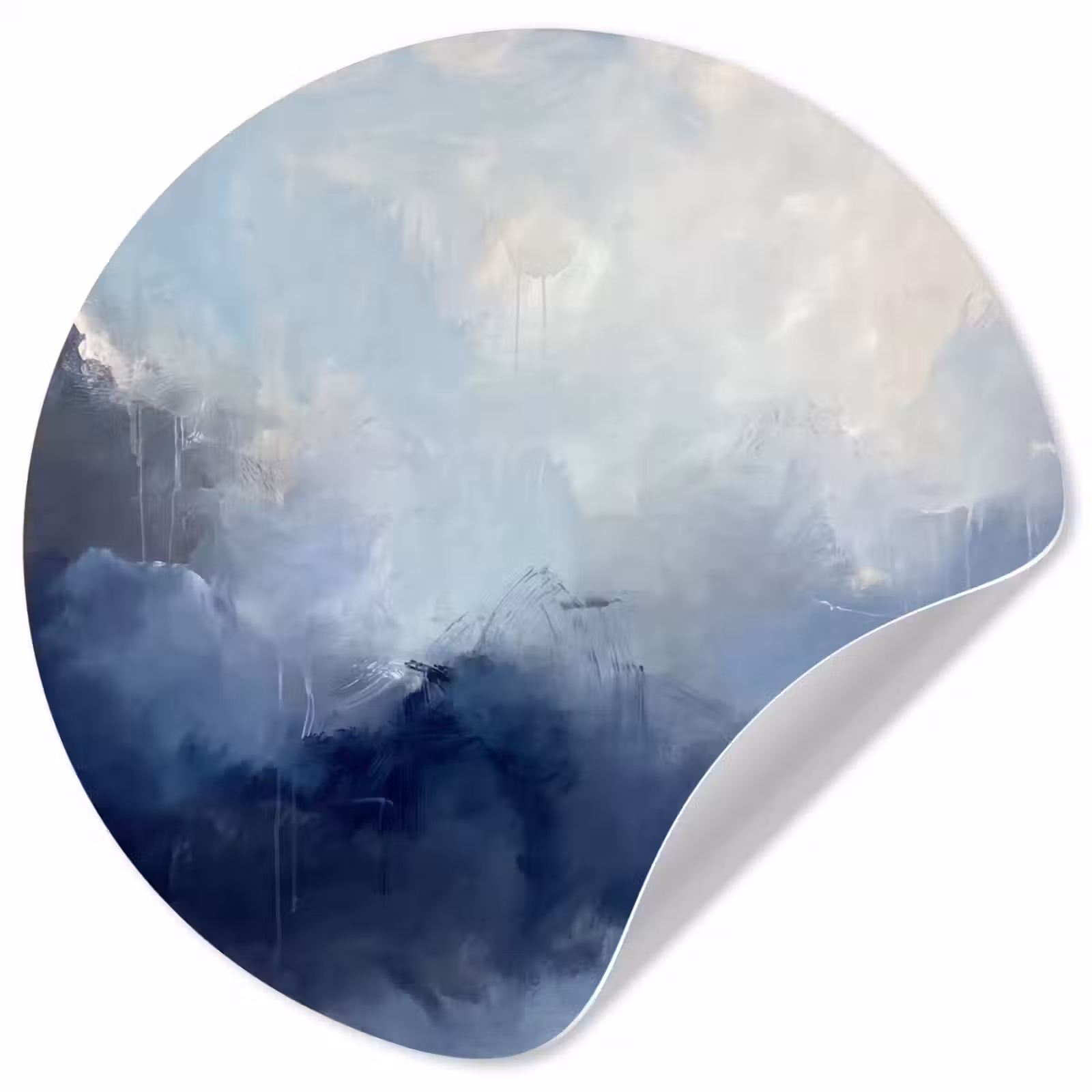 Behangcirkel - Abstract - Wolken - Modern - Blauw - Kunst — 1