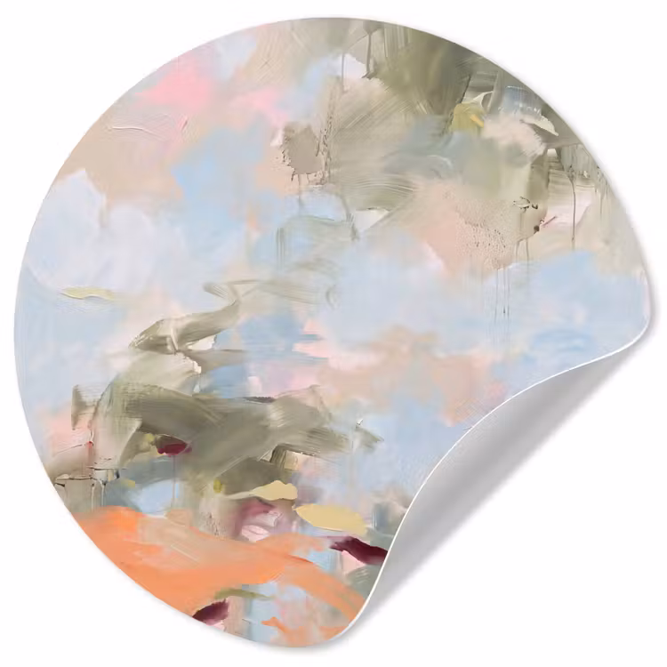 Behangcirkel - Abstract - Borstelstreken - Kunst - Modern - Pastel — 1