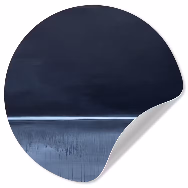 Behangcirkel - Abstract - Horizontale lijn - Minimalistisch - Donkerblauw - Kunst — 1