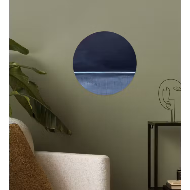 Behangcirkel - Abstract - Horizontale lijn - Minimalistisch - Donkerblauw - Kunst — 3
