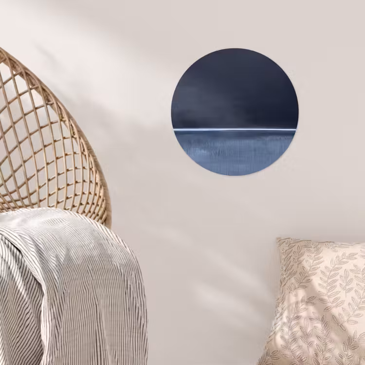 Behangcirkel - Abstract - Horizontale lijn - Minimalistisch - Donkerblauw - Kunst — 5