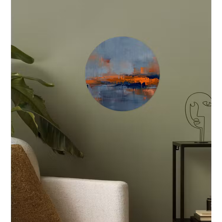 Behangcirkel - Abstract - Kleuren - Modern - Oranje - Grijs — 3