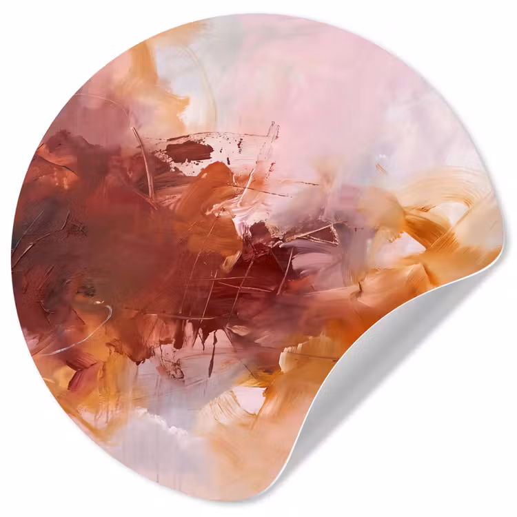 Behangcirkel - Abstract - Kleurrijk - Kunst - Modern - Roze-Rood — 1