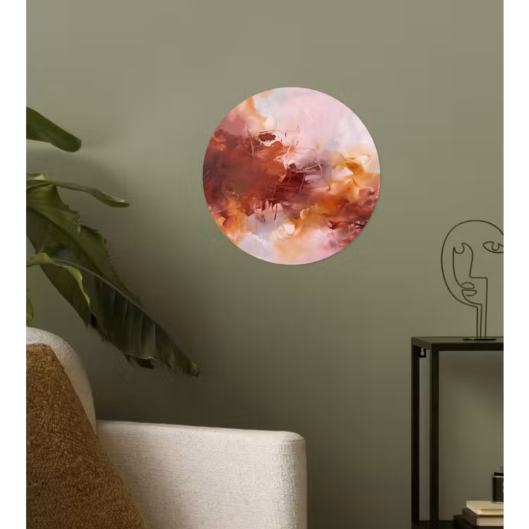 Behangcirkel - Abstract - Kleurrijk - Kunst - Modern - Roze-Rood — 3
