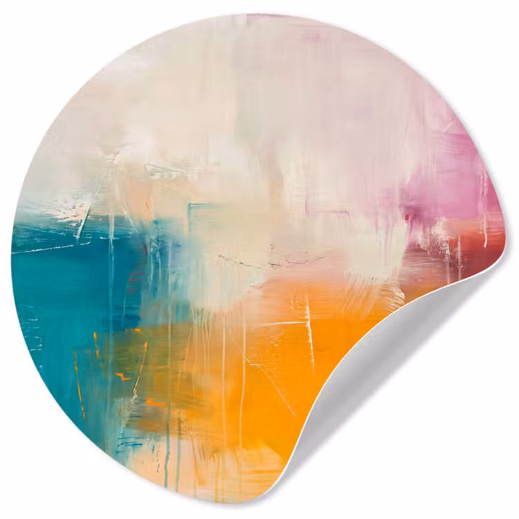 Behangcirkel - Abstract - Kleurrijk - Modern - Kunst - Oranje — 1