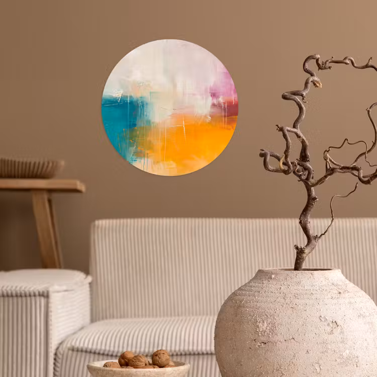 Behangcirkel - Abstract - Kleurrijk - Modern - Kunst - Oranje — 2
