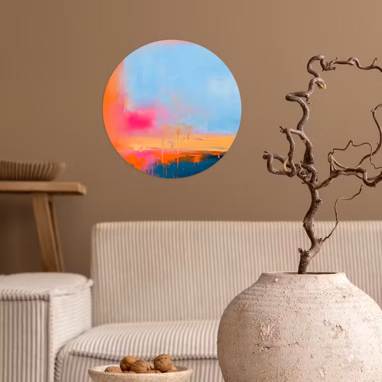 Behangcirkel - Abstract - Kleurvlakken - Modern - Oranje - Blauw — 2