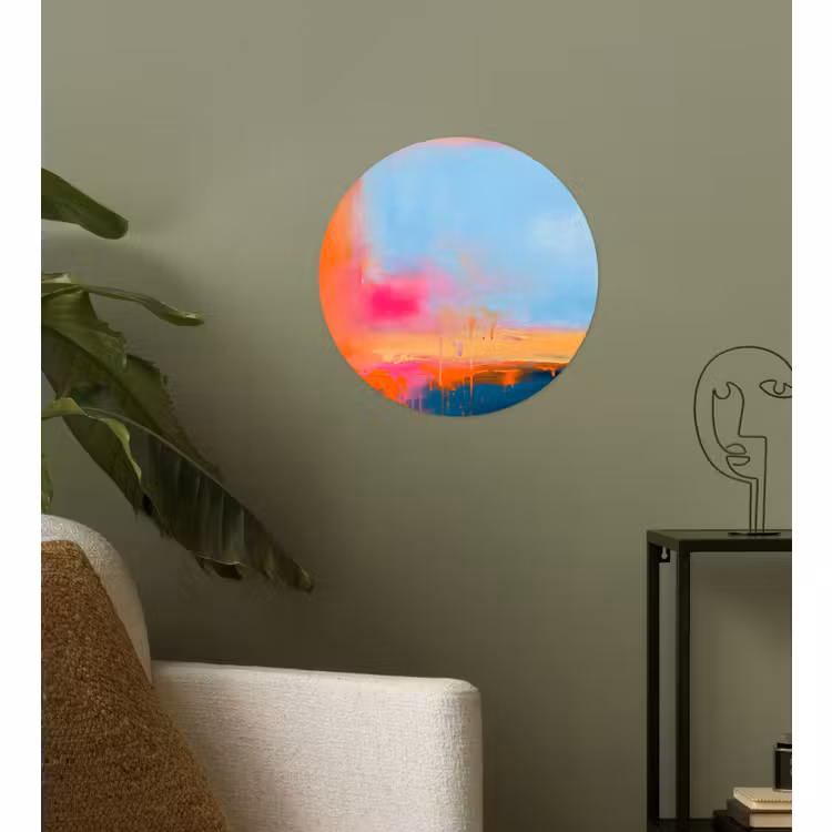 Behangcirkel - Abstract - Kleurvlakken - Modern - Oranje - Blauw — 3