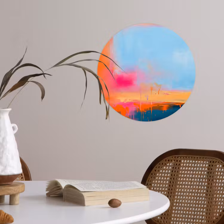 Behangcirkel - Abstract - Kleurvlakken - Modern - Oranje - Blauw — 4