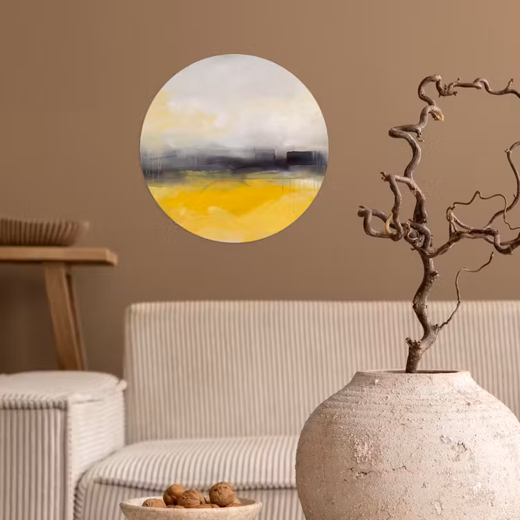 Behangcirkel - Abstract - Landschap - Modern - Geel — 2
