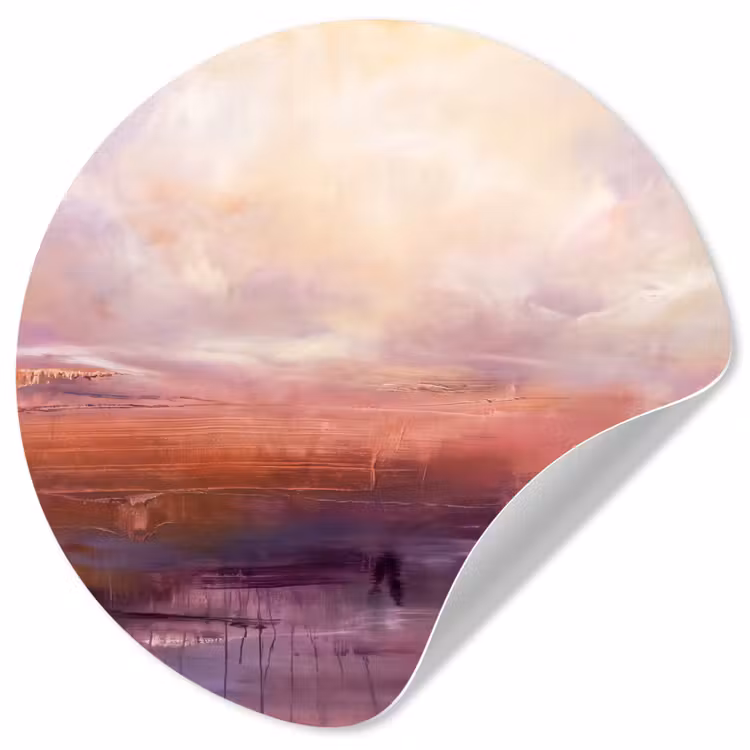 Behangcirkel - Abstract - Landschap - Modern - Paars - Oranje — 1