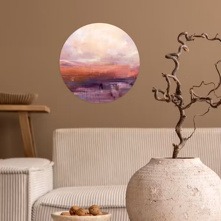 Behangcirkel - Abstract - Landschap - Modern - Paars - Oranje — 2