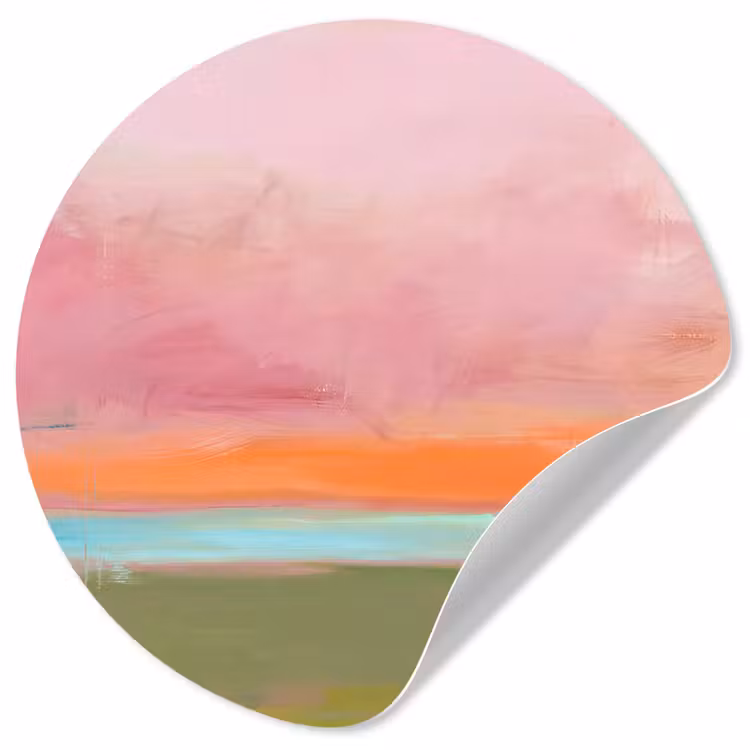 Behangcirkel - Abstract - Landschap - Modern - Roze - Oranje — 1