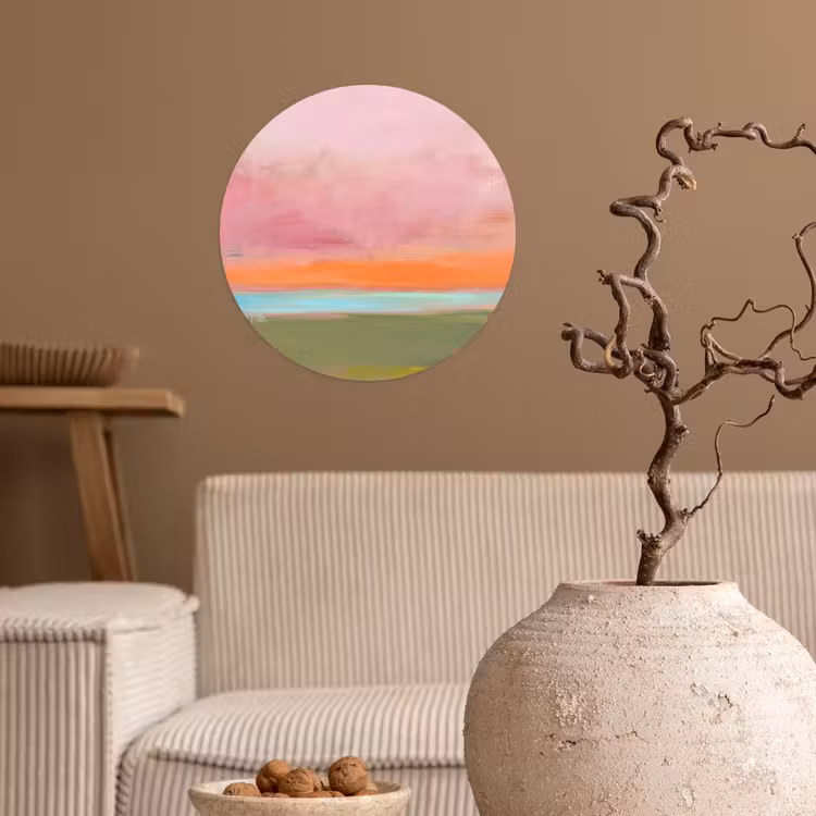 Behangcirkel - Abstract - Landschap - Modern - Roze - Oranje — 2