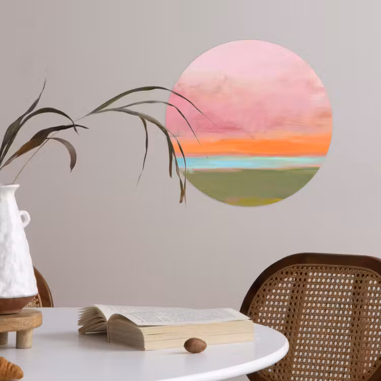 Behangcirkel - Abstract - Landschap - Modern - Roze - Oranje — 4