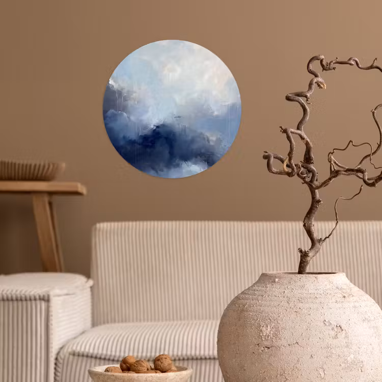 Behangcirkel - Abstract - Wolken - Modern - Blauw - Kunst — 2