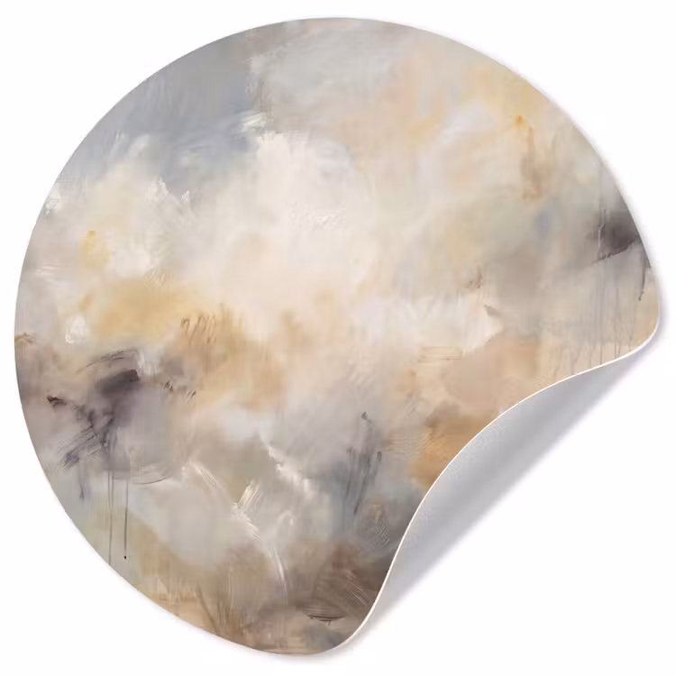 Behangcirkel - Abstract - Wolken - Sfeervol - Beige - Grijs — 1