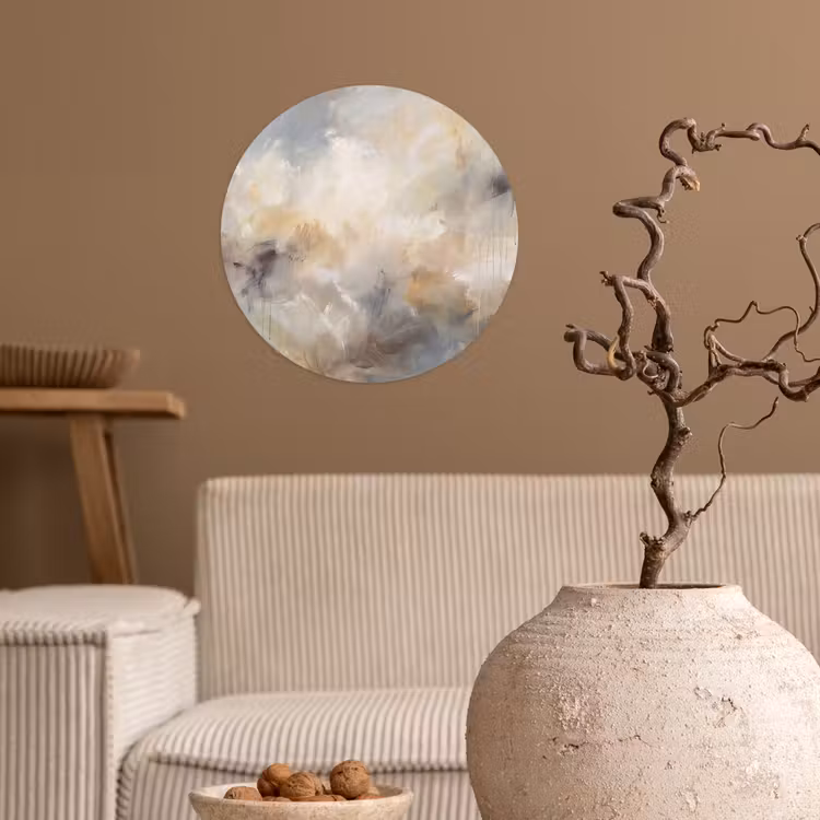 Behangcirkel - Abstract - Wolken - Sfeervol - Beige - Grijs — 2