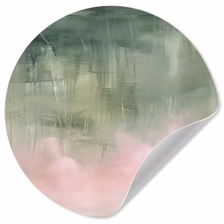 Behangcirkel - Kunst - Abstract - Modern - Groen - Roze — 1