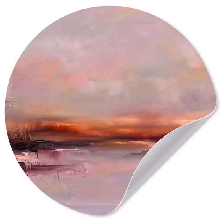 Behangcirkel - Landschap - Zonsondergang - Abstract - Modern - Roze — 1