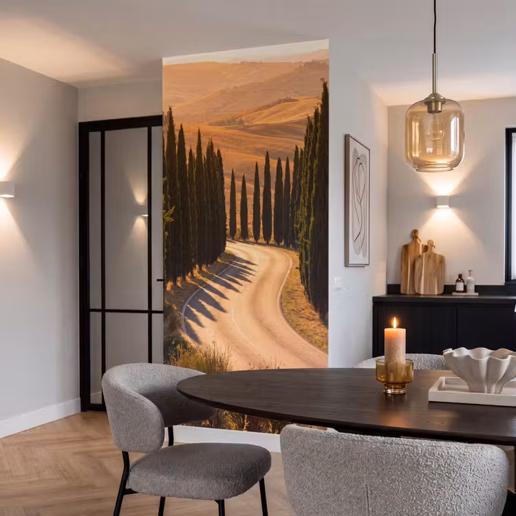 Behang - Landschap - Weg - Bomen - Natuur - Goud — 5