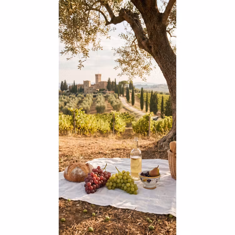 Behang - Picknick - Wijngaard - Landschap - Zomer - Eten — 2